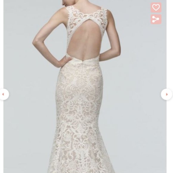 Ivory/taupe, v-line, straps, fit-and-flaire - Picture 3 of 3